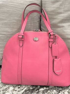 Coach Pink Dome Satchel with Silver Hardware